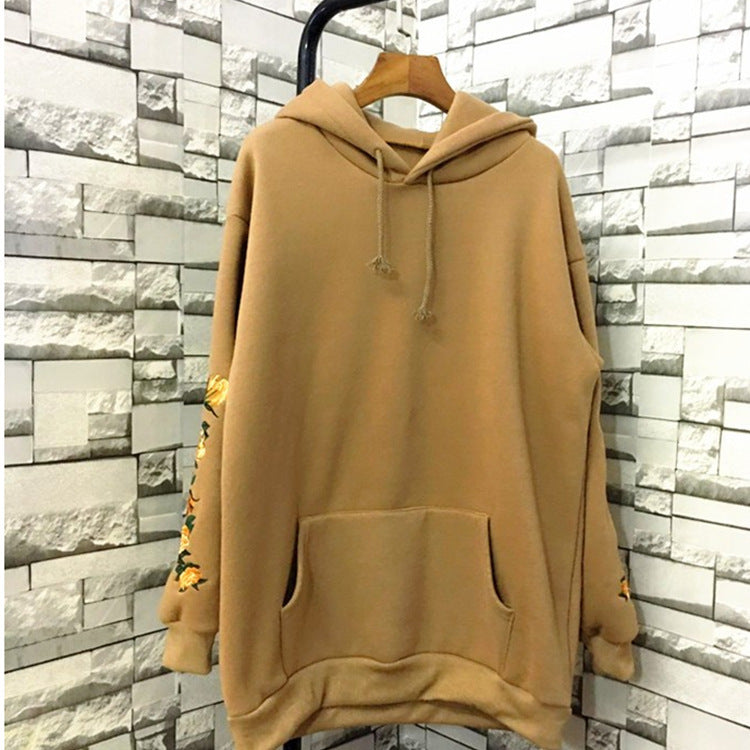 Sweatshirt Women's Elegant Embroidered Print Long Sleeve Fashion Hoodie