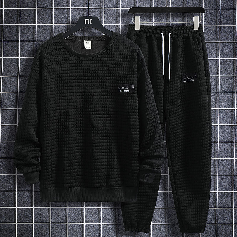 Men's Sports Casual Loose Sweater Two-piece Pants
