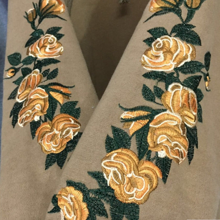Sweatshirt Women's Elegant Embroidered Print Long Sleeve Fashion Hoodie